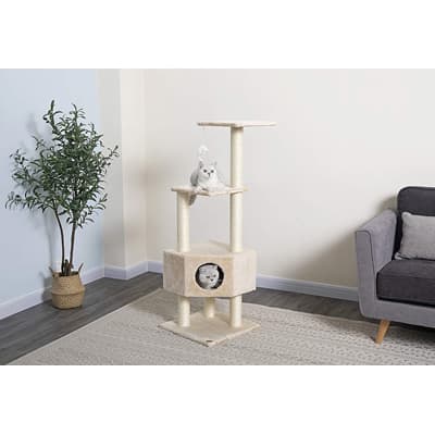 Go Pet Club Cat Tree Condo House Furniture, Beige - Best Cat Trees for Apartments