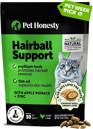 Pet Honesty - Cat Hairball Support Crunchy & Creamy Chews