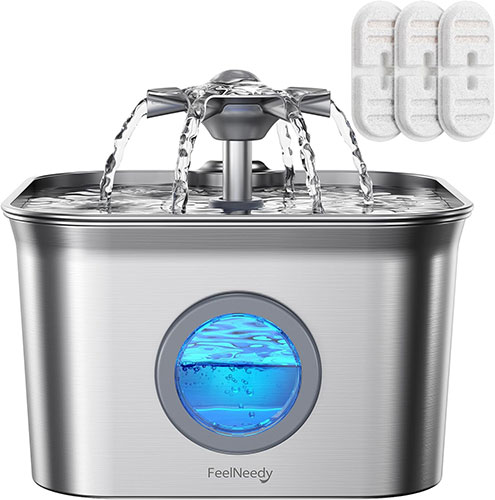 FEELNEEDY Stainless Steel Cat Water Fountain