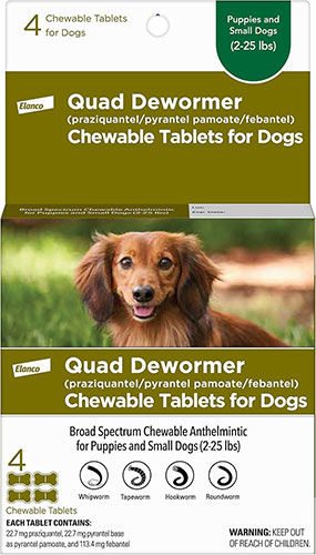 Elanco Chewable Quad Dewormer for Small Dogs
