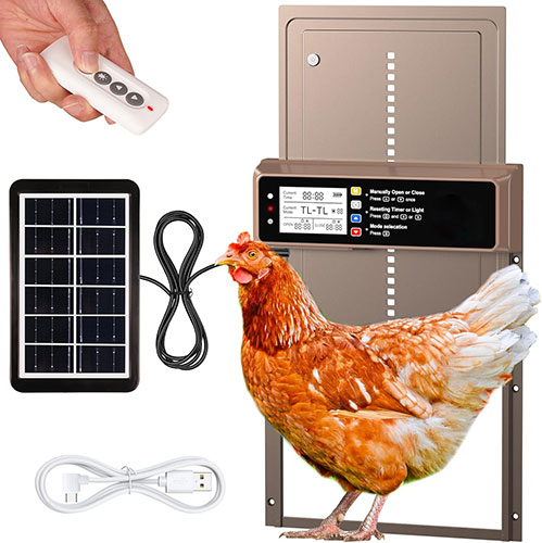 NyPots Automatic Chicken Coop Door Solar Powered