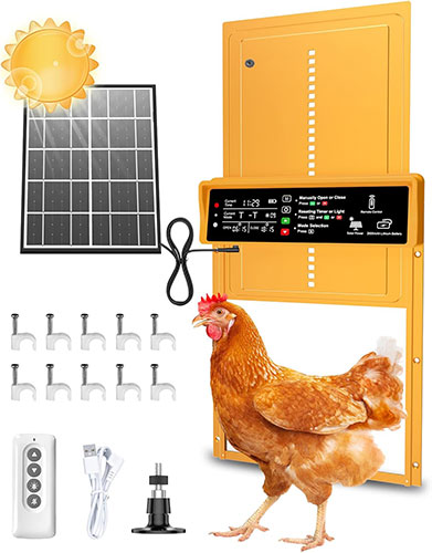 Pet Deluxe Chicken Door with Programmable Timer & Light Sensor