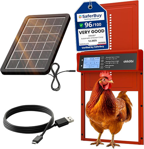 Okkobi Automatic Chicken Coop Door Solar Powered